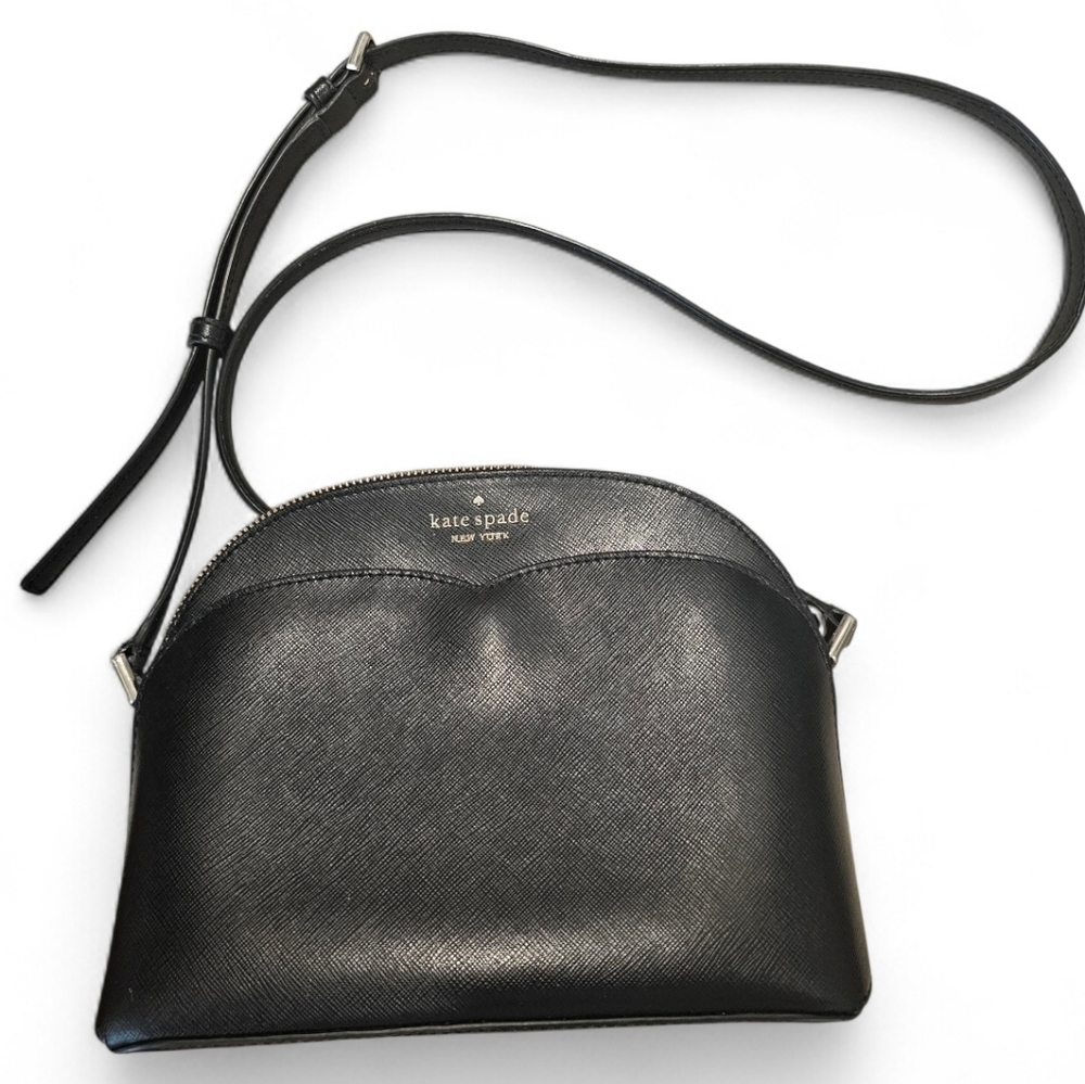 Kate Spade Black Leather Payton Dome Crossbody